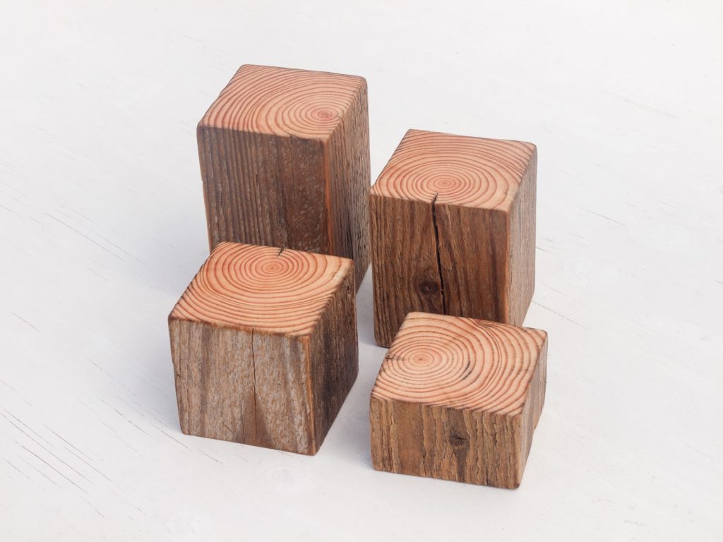 Rustic Weathered Wood Riser Blocks — 65mm x 65mm x Height Options TimberYardStudio